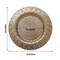 GOLD 6 Plastic 13" Round CHARGER PLATES Embossed Peacock Pattern